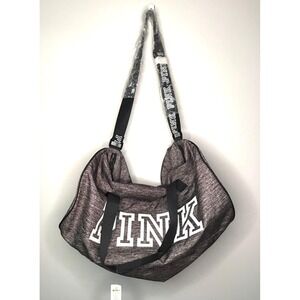 Victoria's Secret PINK Duffel Bag Gray Gym Travel Weekend Bag Carry-on Yoga NWT